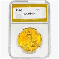 1914-S $20 Gold Double Eagle PGA MS64+