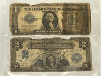 2 - notes, 1899 $2, 1923 $1