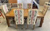 Retro Wooden Dining Table w/ 6 Chairs