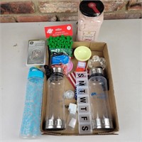 Assorted Lot- Water Bottles, Dimmer Switch, Pill