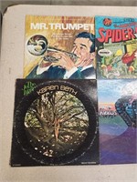 LP Vinyl Records- Spiderman, The Lone Ranger