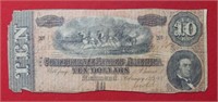 1864 $10 CSA Note Large Size