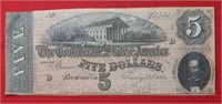 1864 $5 CSA Note Large Size #72203