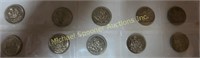 ELEVEN CANADIAN 1967 COINS & 10 HALF DOLLAR COINS