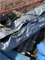 Tarp, qty of used nuts and bolts, chain hoist