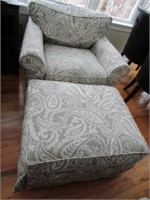 Arhaus Oversized Upholstered Chair w/Ottoman on
