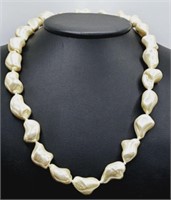 14K Yellow Gold Baroque Pearl Necklace