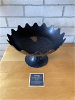 Metal Etched Pedestal Fruit Bowl