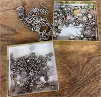 2 boxes of charms/jewelry making items