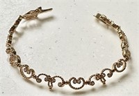 Gold over sterling bracelet w/ tiny clear stones