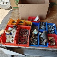 Box of Misc. Nails, Plumbing ETC