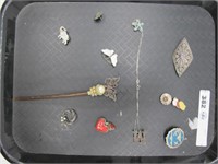 TRAY OF LOT COSTUME AND STERLING JEWELRY