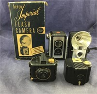 Lot With Five Vintage Cameras:  Herco Imperial,