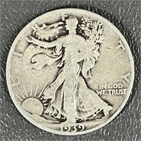 1939-D Walking Liberty Silver (90%) Half Dollar