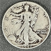 1942 Walking Liberty Silver (90%) Half Dollar