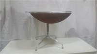 Retro Round Drop Leaf Table, With Solid