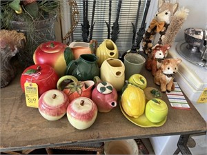 ASSORTED CERAMIC DISHES & POURERS