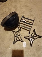 Antique Wrought-iron Trivet & Mold Grouping