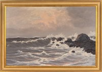 Lavender Hue Seascape, Signed Jacob Winfried