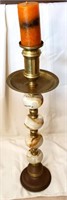 Candle Stand ,Brass Marble 31 1/2 H