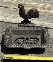 5" Cast Iron Rooster Soap Dish