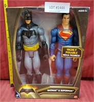 NOS BATMAN & SUPERMAN MEGA FIGURES SET W/BOX