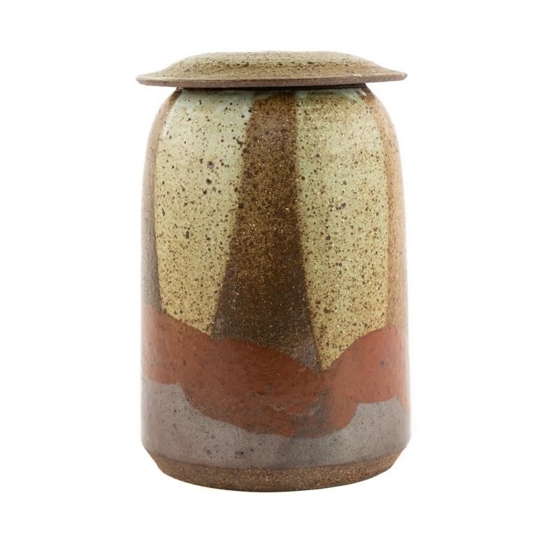 Ian Kinnear Salt Glazed Ceramic Lidded Pottery Ves