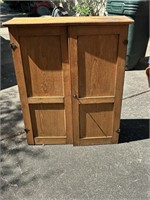 Antique Light Wood Storage Cabinet