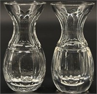 Pair Waterford Crystal Bud Vases, Marked