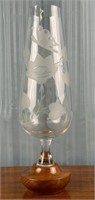 14'' Tall Etched Glass Vase-Jardinière -Etched