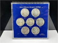 SET OF SEVEN NEW ORLEANS MORGAN SILVER DOLLARS