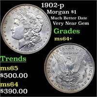 1902-p Morgan $1 Grades Choice+ Unc