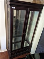 2 DOOR 1 DRAWER LIGHTED CURIO CABINET