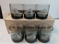 F4) Vintage RCA Records Tumbler Set Glasses