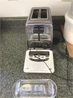 Electric toaster & weather radio