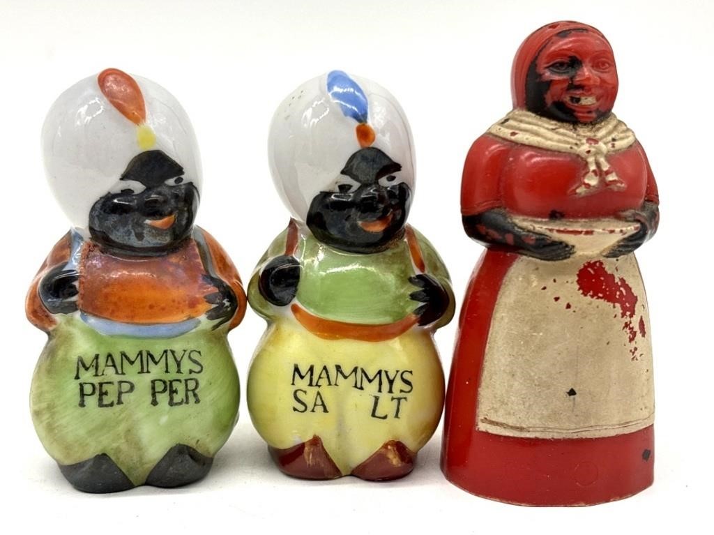 Vintage Americana Figural Salt and Pepper Shakers