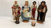 lot of 5 Porcelain figurines of farmers etc