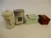 GROUPING OF 4 NEWER CHINESE TEA TINS