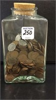 Jar of Approx. 290 Pennies Including