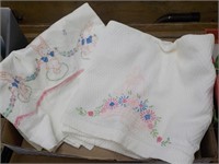 Hand embroidered linens