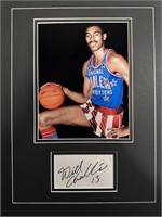 Wilt Chamberlain Custom Matted Autograph Display