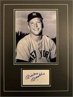 Mickey Mantle Custom Matted Autograph Display
