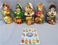 5PC CHRISTOPHER RADKO SNOWMEN AROUND THE WORLD LOT