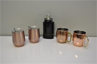 Copper Mule Set, Flask and More