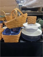 Longaberger baskets, liners w lids.