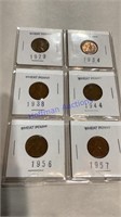 6 Wheat pennies