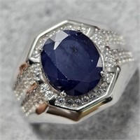 $400 Silver Sapphire(4.75ct) Ring