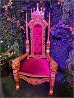 ORNATE "ROYAL" KING'S THRONE CHAIR - LIONS -