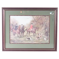 Fox Hunting. Color print, framed