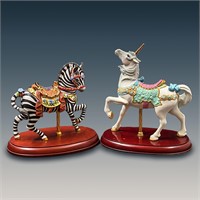 Pair Of Lenox Porcelain Carousel Figurines, Limite